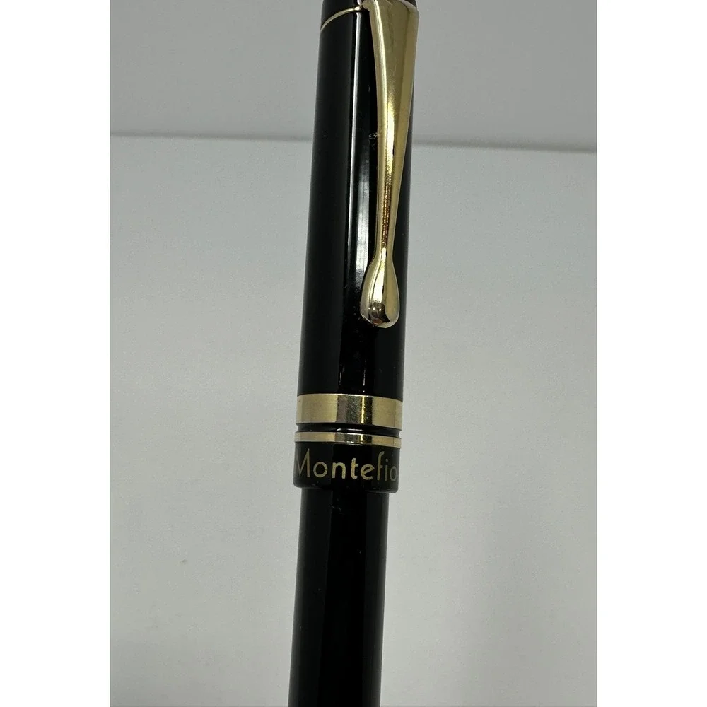 Montefiore Black and Gold Rollerball Pen Personalized EKF‎ Initials Professional